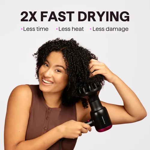 Vista 2 de Wavytalk wavytalk - Secador de pelo profesional con difusor, secador de pelo iónico de 1875 W para mujeres, juego de rizadores 5 en 1 con cepillo