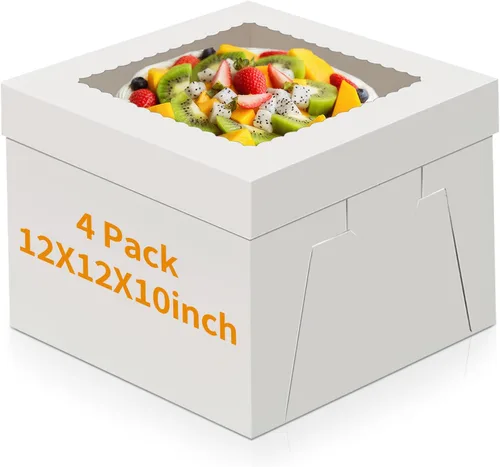 Vista 8 de WINKIO Cajas para pasteles de 8 pulgadas, soporte para tartas, contenedor de transporte de almacenamiento