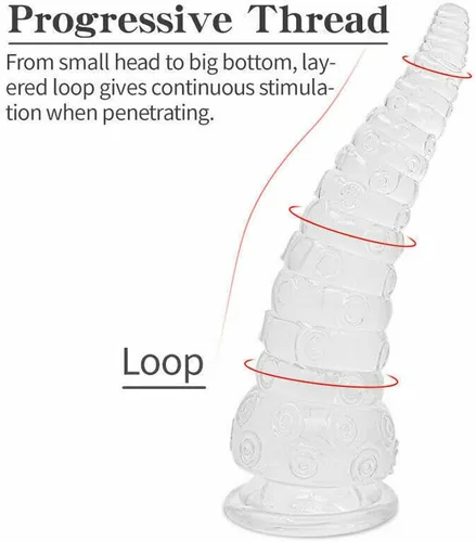 Vista 2 de Monster Big Thick Anus Toy Tentáculo Pulpo Acanalado Anal Plug Consolador con ventosa Juguetes sexuales para mujeres y hombres, Punto G y juego