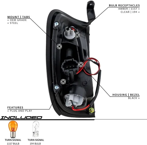 Vista 4 de EPIC LIGHTING Reemplazo del conjunto de luces de señal halógenas estilo OE para NISSAN 98-00 FRONTIER 00-01 XTERRA - Par
