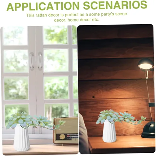 Vista 9 de Plantas artificiales vívidas pequeñas para decoración falsa de mesa del hogar, fácil cuidado decorativo