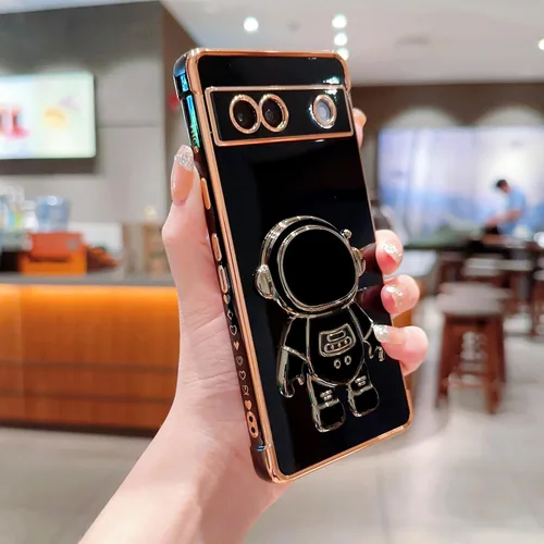 Vista 3 de phylla Funda para teléfono para Google Pixel 7A 6.1" 5g, Funda de teléfono con soporte astronauta chapado de lujo con patrón lateral pequeño