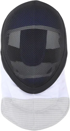 Vista 6 de Equipo protector de esgrima, forro impermeable, máscara de entrenamiento de esgrima, duradera, ligera, acabado antirreflejo, negro con babero grueso