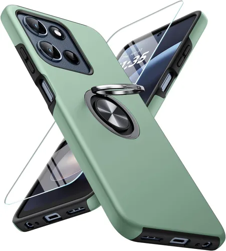 Vista 22 de JAME for Motorola Edge 2025 Case with Ring Stand Slim Shockproof Phone Case Cubierta de doble capa de grado militar resistente a prueba de golpes