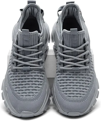 Vista 7 de Zapatos deportivos para caminar para hombre, ligeros, transpirables, informales, suela suave, cómodos, para el trabajo, gimnasio, entrenamiento
