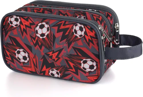 Vista 23 de Neceser infantil para niñas y niños, Fútbol negro