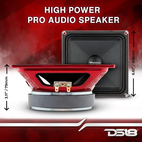 Vista 3 de DS18 PRO-X6.4MSQ 6.5X6.5'' Altavoz cuadrado de rango medio 5000 vatios 250W RMS 4 ohmios (1 altavoz)