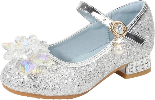 Vista 3 de 7 Toddler Girl Slippers Toddler Little Kid Girls Dress Pumps Glitter Sequins Toddler Girls Kitty Slippers