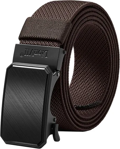Vista 12 de LionVII Cinturón para hombre con trinquete elástico, cinturón elástico para el trabajo con hebilla automática para hombres, 1 3/8" ajustable
