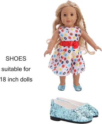 Vista 8 de yijing Accesorios para muñecas, seis pares de zapatos de muñeca de 18 pulgadas, adecuados para muñecas de 18 pulgadas (más de 3 meses)