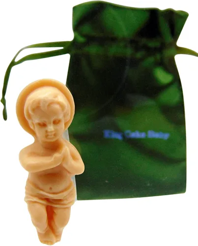 Vista 6 de Westmon Works King Cake Baby Jesus Figurine Mardi Gras Mini figura con bolsa de regalo