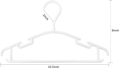 Vista 7 de GoodtoU 80 perchas blancas para ropa de bebé para armario, 10.24 pulgadas, perchas de plástico para niños pequeños para mamá, bebé, niños