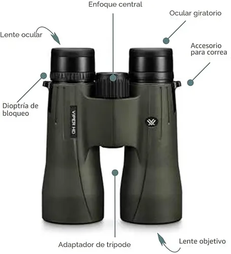 Vista 6 de Vortex Optics VIper HD - Binoculares de techo HD Optics, XR Lens Coatings, Tripod Adaptable, Locking Diopter, Included GlassPak - Unlimited