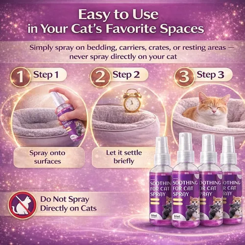 Vista 6 de Spray calmante para gatos, 15% F3 Spray de feromonas para gatos para ayudar a calmar durante el viaje y el estrés y reducir la pulverización