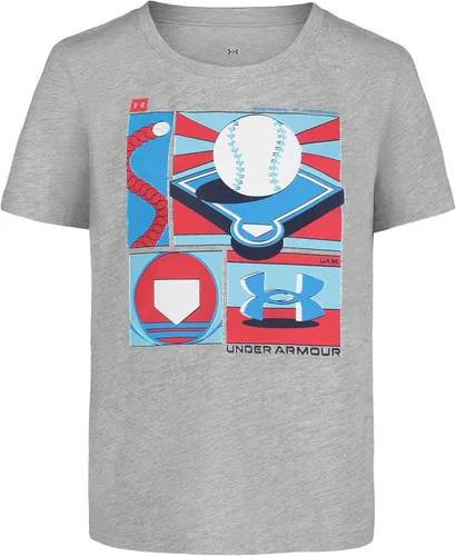 Vista 3 de Under Armour Camiseta de manga corta con gráfico de béisbol para niño Áspero atómico