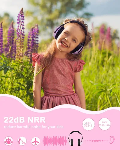 Vista 4 de ZOHAN Orejeras para niños, paquete de 2 unidades, unicornio+Música