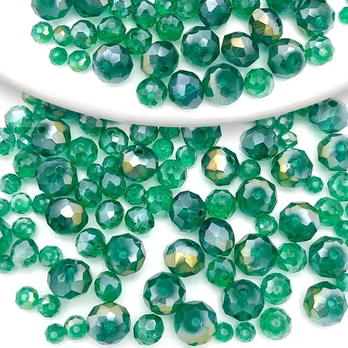 Vista 36 de 246 cuentas de cristal redondas de 0.118 pulgadas (0.118 in) con múltiples facetas sueltas espaciadoras de cristal para hacer joyas, pulseras