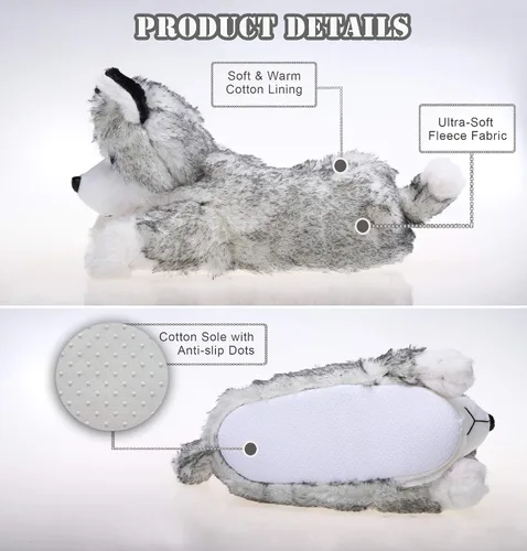 Vista 4 de Onmygogo Pantuflas peludas de invierno para perros para hombres y mujeres