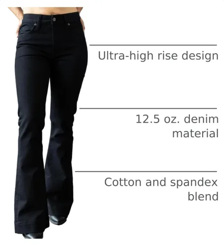 Vista 4 de Kimes Ranch Jennifer - Jeans de tiro ultra alto para mujer Negro