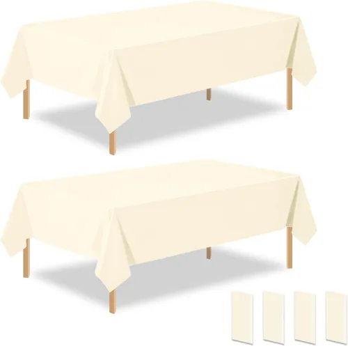 Vista 20 de Paquete de 2 manteles rectangulares desechables de plástico negro de 54 x 108 pulgadas, manteles de plástico negro para cumpleaños, bodas