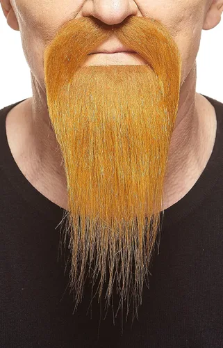 Vista 11 de Mustaches Autoadhesivo, novedoso, barba falsa de cola de pato larga, pelo facial falso, accesorio de disfraz para adultos, color negro