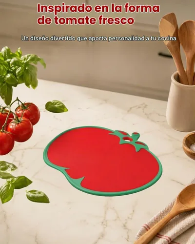 Vista 7 de Kichvoe Tabla de cortar con forma de tomate – Tabla de cortar alimentos de cocina de plástico para verduras, frutas, queso, carne Tapete de corte