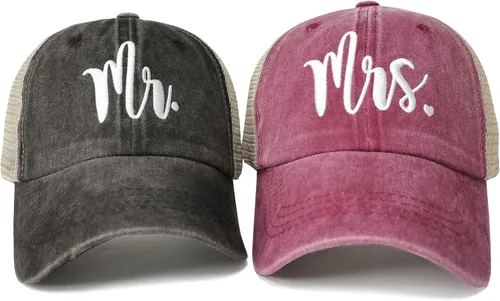 Vista 89 de Hepandy Mr Mrs Mom Dad Captain First Mate Mama and Mini Sombreros de béisbol