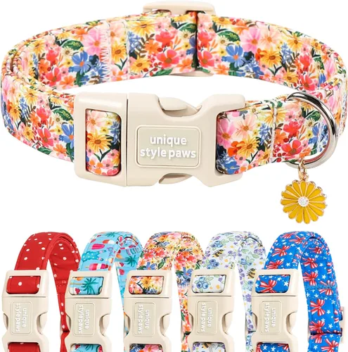 Vista 82 de Unique style paws Collar de perro con hebilla de plástico con colgante, collar de cachorro para primavera y verano, traje de baño para fiesta