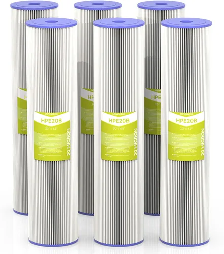 Vista 9 de Cartucho de filtro de agua de 20 micrones para toda la casa, filtros de sedimentos plisados para agua de pozo, reemplazo universal para cualquier