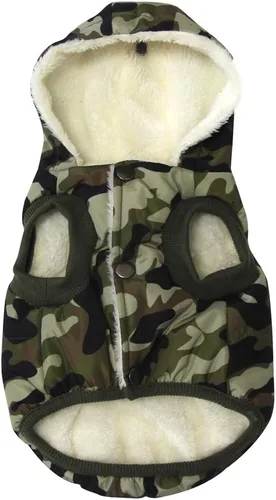 Vista 13 de vecomfy - Sudadera con capucha para perro, forro polar y algodón, extra cálida, para invierno, chaqueta para perro pequeño, abrigos con capucha
