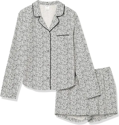 Vista 5 de Tienda Essentials Women's Lightweight Woven Flannel Pajama Set with Shorts