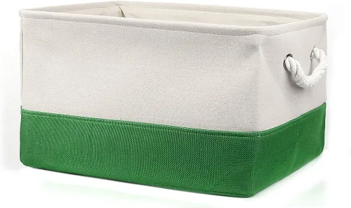 Vista 16 de uxcell Canasta de almacenamiento de tela plegable con asas dobles, contenedores plegables para almacenamiento de ropa de lavandería, organizador