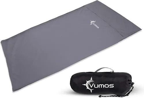 Vista 7 de Forro para saco de dormir y sábana de campamento, material similar a la seda para viajes, tiene cremallera de longitud completa