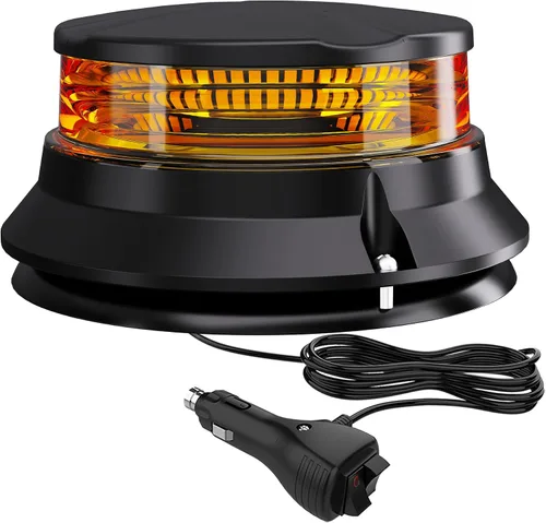 Luces de baliza estroboscópica ámbar LED WINECO, luces de advertencia de emergencia de seguridad intermitentes giratorias para carretilla elevadora