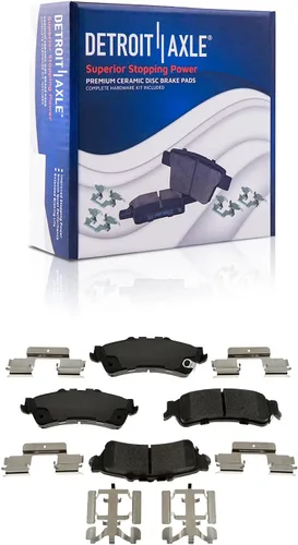 Vista 4 de Detroit Axle – Pinza de freno del lado del pasajero trasero + pastillas de freno de reemplazo para Silverado Sierra 1500 Tahoe Yukon Astro Deville