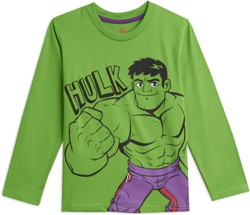 Vista 2 de Marvel Avengers - Paquete de 3 camisetas gráficas de manga larga color verde