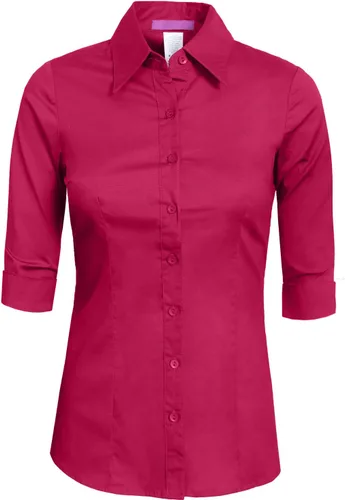 Vista 24 de NE PEOPLE Camisa de oficina con botones y manga 3/4 a medida para mujer