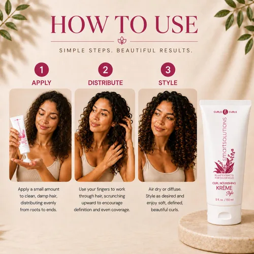 Vista 3 de SMART SOLUTIONS Curl Nourishing Kreme, 5 oz. Curl Defender Desafía la humedad Repone nutrientes