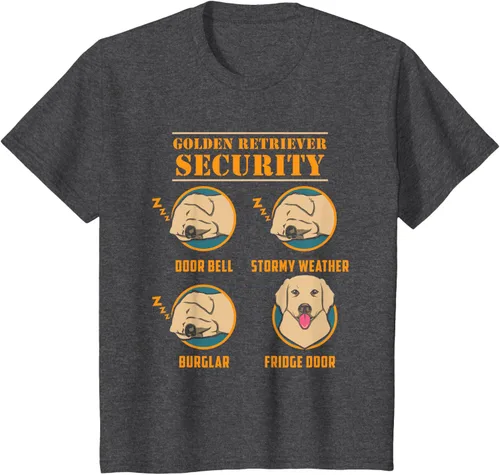 Vista 35 de Camisa Golden Retriever de seguridad Golden Retriever para perro divertido, Negro, S