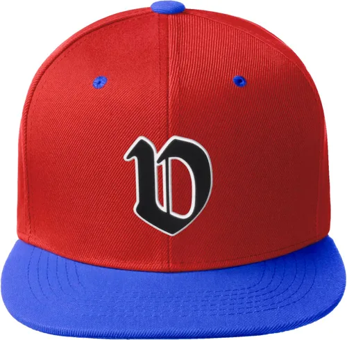 Vista 533 de Daxton Gorra clásica con visera de billete plano con letras del alfabeto inglés antiguo de la A a la Z