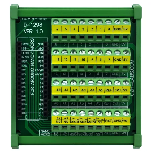 Vista 3 de Tablero del módulo de ruptura del bloque de terminales del tornillo del montaje en carril DIN para Arduino Nano/Micro.