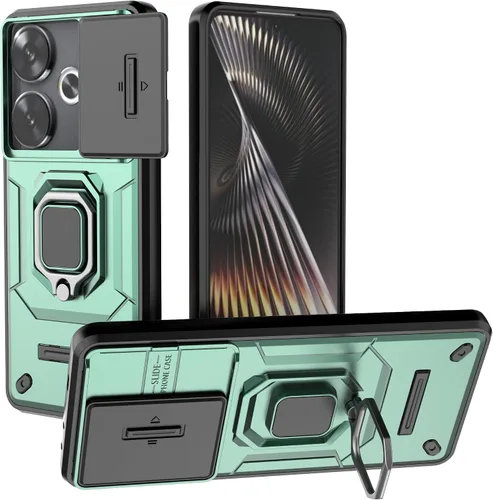 Vista 39 de Funda de teléfono móvil para Xiaomi Redmi A3/Xiaomi Poco C61 Soporte de coche Soporte Ventana corredera Cubierta protectora a prueba de golpes
