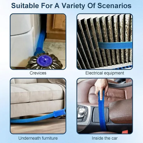 Vista 6 de Kit de limpieza de ventilación de secadora, accesorio universal para aspiradora de pelusa para secadora con conector universal elástico y cepillo 2