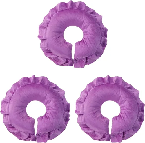 Vista 4 de Amosfun 2 uds. Almohada de cara redonda Spa en forma de U para belleza en forma de algodón para la cara, cojín de algodón para el cuello, masaje