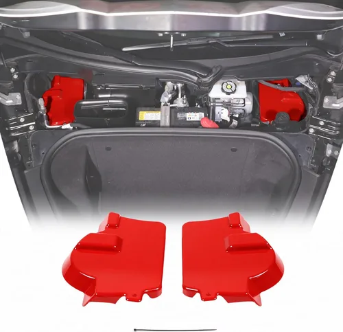 Vista 8 de Cubierta de torre de choque frontal compatible con Chevrolet Corvette C8 2020-2023, cubierta de panel de protección de impactos de plástico ABS