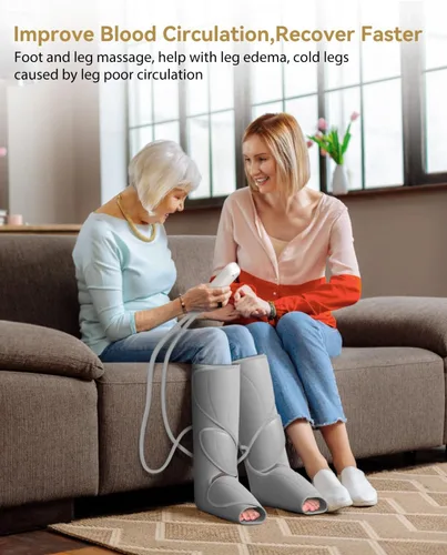 Vista 4 de FIT KING - Masajeador de piernas por compresión de aire para circulación para aliviar el dolor, la hinchazón, el edema, el SPI, regalo ideal