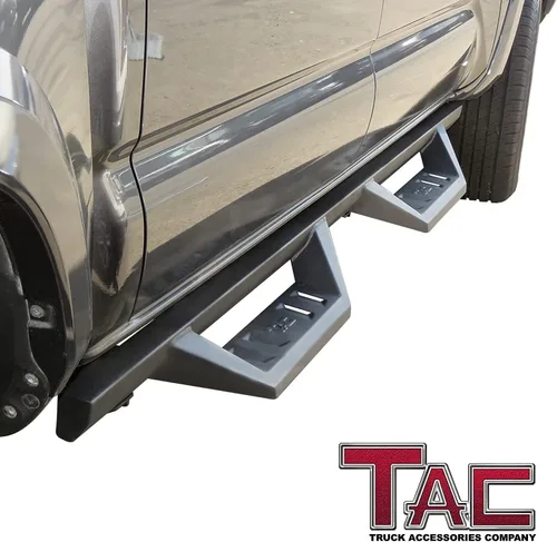 Vista 2 de TAC Sidewinder - Estribos para Toyota Tacoma 2005-2023 doble cabina de 4 pulgadas, escalón lateral de caída, barra Nerf, balancín, deslizador