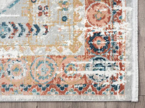 Vista 4 de Abani Alfombra de sala de estar gris y multicolor envejecida, 7 pies 9 pulgadas x 10 pies 2 pulgadas (8 x 10), estilo antiguo, no desprende pelusa