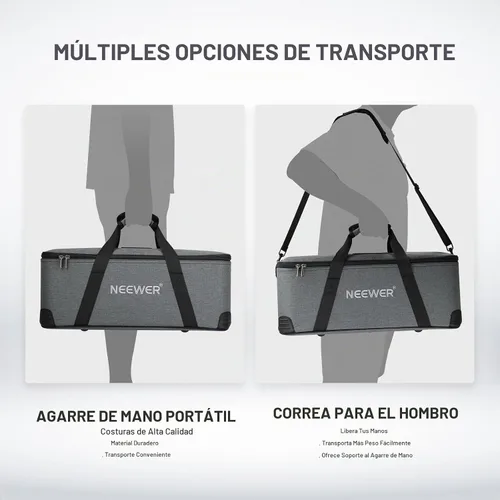 Vista 5 de NEEWER Bolsa de transporte con correa para el hombro, asa, espuma móvil acolchada para luz de estudio CB300C CB200C FS300C FS230C FS150C CB300B