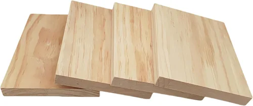Vista 5 de 4 tableros rectangulares de madera sin terminar para manualidades, bloques de madera de corte en blanco de 8 x 6 x 0.8 pulgadas para tallar madera